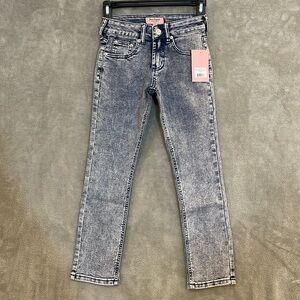 NWT Kids Juicy Couture Blue Denim w/ Pink Tint Straight Leg Jeans Girls Sz 10‎